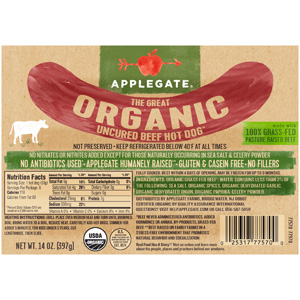 Applegate Farms Organic Beef Hot Dogs