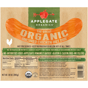 Applegate Farms Organic Chicken Hot Dogs