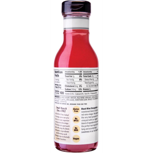 Brianna's Blush Wine Vinaigrette Salad Dressing, 12 oz | Yummy.com - Online  Grocery Delivery in 30 Minutes